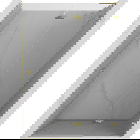 Mexen Lunar L ușă de duș batantă dreaptă 130 cm, transparent, aurie - 834L-130-000-50-00-P