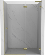 Mexen Lunar L ușă de duș batantă dreapta 135 cm, transparentă, aurie - 834L-135-000-50-00-P