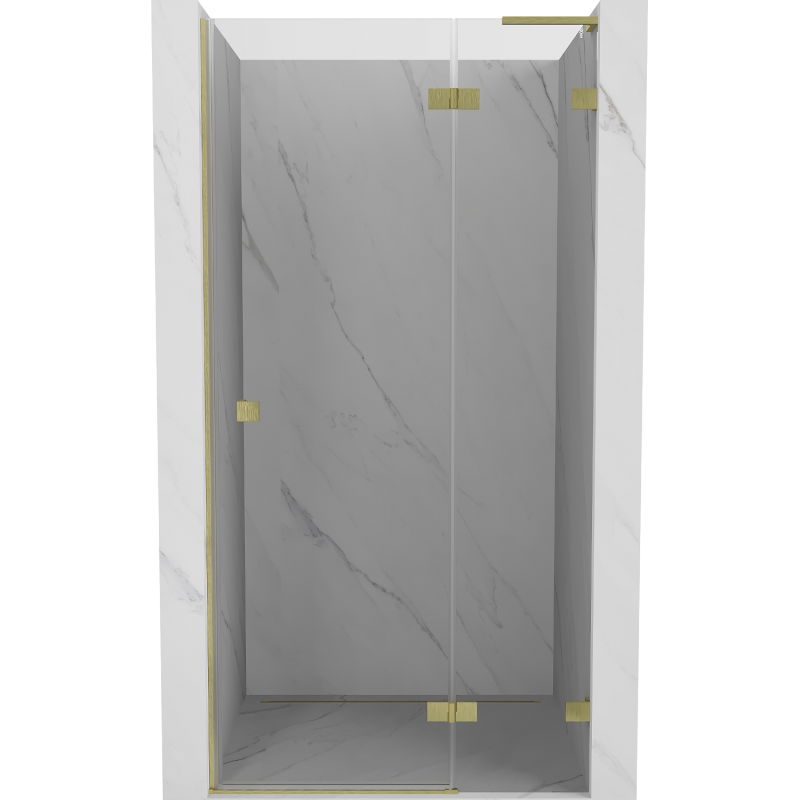 Mexen Lunar L uși de duș batante dreapta 100 cm, transparente, aurii periate - 834L-100-000-55-00-P