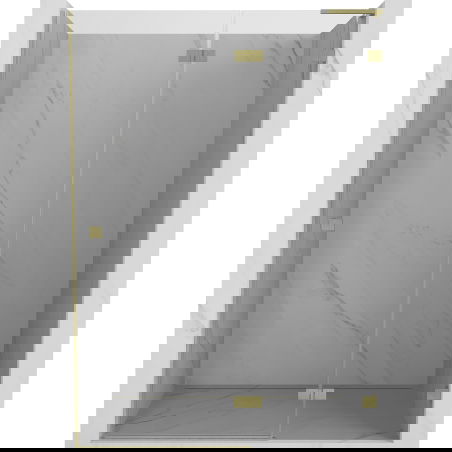 Mexen Lunar L ușile de duș rabatabile dreapta 140 cm, transparente, aurii periate - 834L-140-000-55-00-P