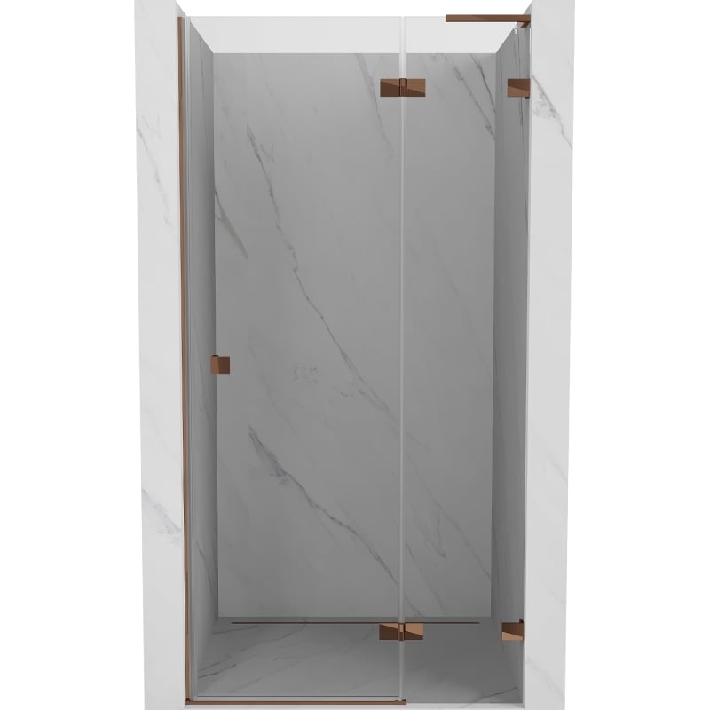 Mexen Lunar L ușă de duș rabatabilă dreapta 115 cm, transparentă, aur roz - 834L-115-000-60-00-P