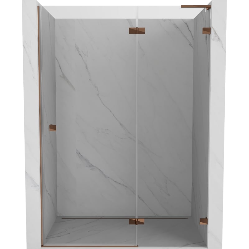 Mexen Lunar L uși de duș cu deschidere spre dreapta, 135 cm, transparent, aur roz - 834L-135-000-60-00-P