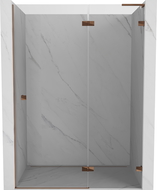 Mexen Lunar L uși de duș batante dreapta 140 cm, transparent, aur roz - 834L-140-000-60-00-P