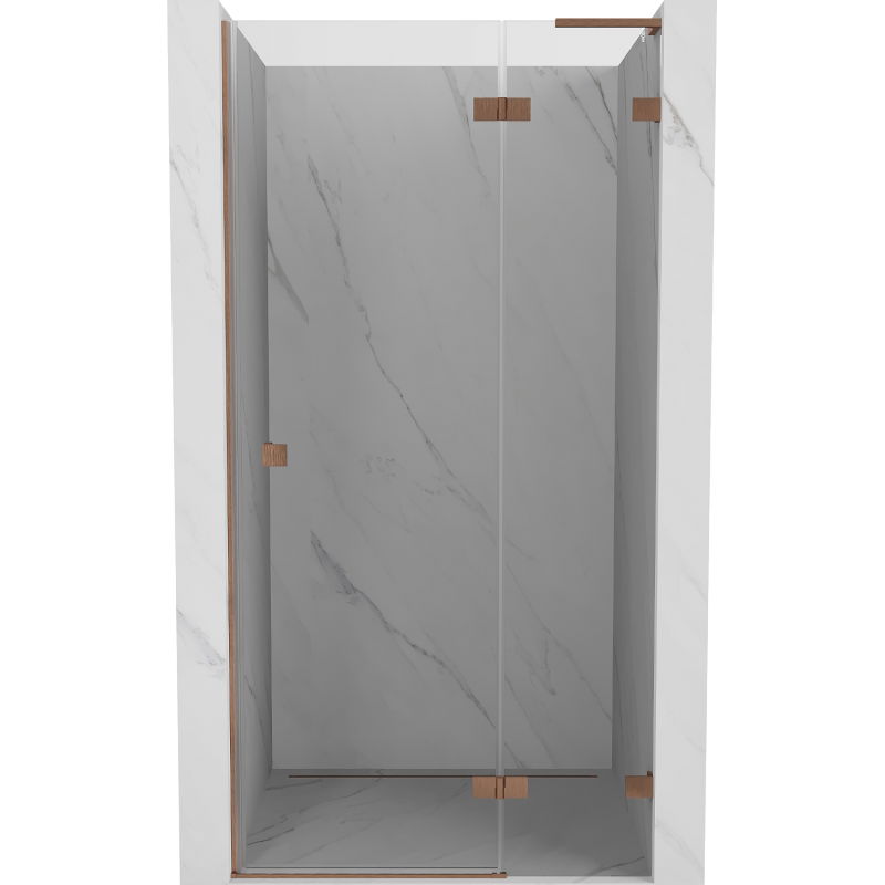 Mexen Lunar L ușă de duș batantă dreapta 85 cm, transparentă, cupru periat - 834L-085-000-65-00-P
