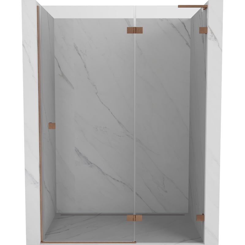 Mexen Lunar L uși de duș cu balamale dreapta 135 cm, transparent, cupru periat - 834L-135-000-65-00-P