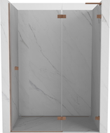 Mexen Lunar L ușă de duș batantă dreapta 140 cm, transparentă, cupru periat - 834L-140-000-65-00-P