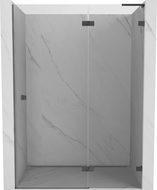 Mexen Lunar L zuhanyajtó nyíló jobb 140 cm, átlátszó, gun gray kefe - 834L-140-000-66-00-P
