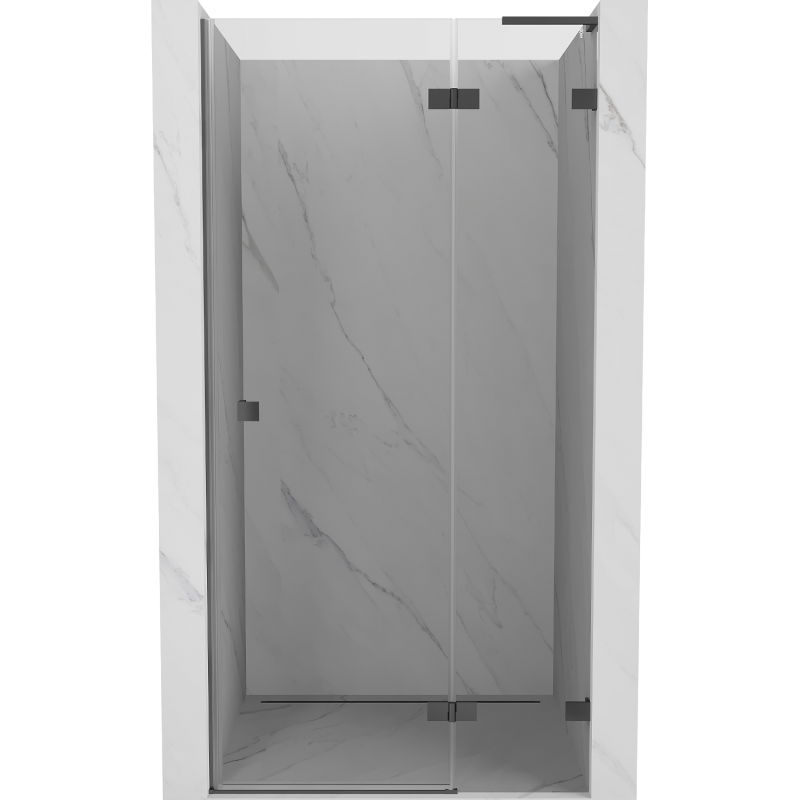 Mexen Lunar L uși de duș batante dreapta 80 cm, transparente, gun metal - 834L-080-000-95-00-P