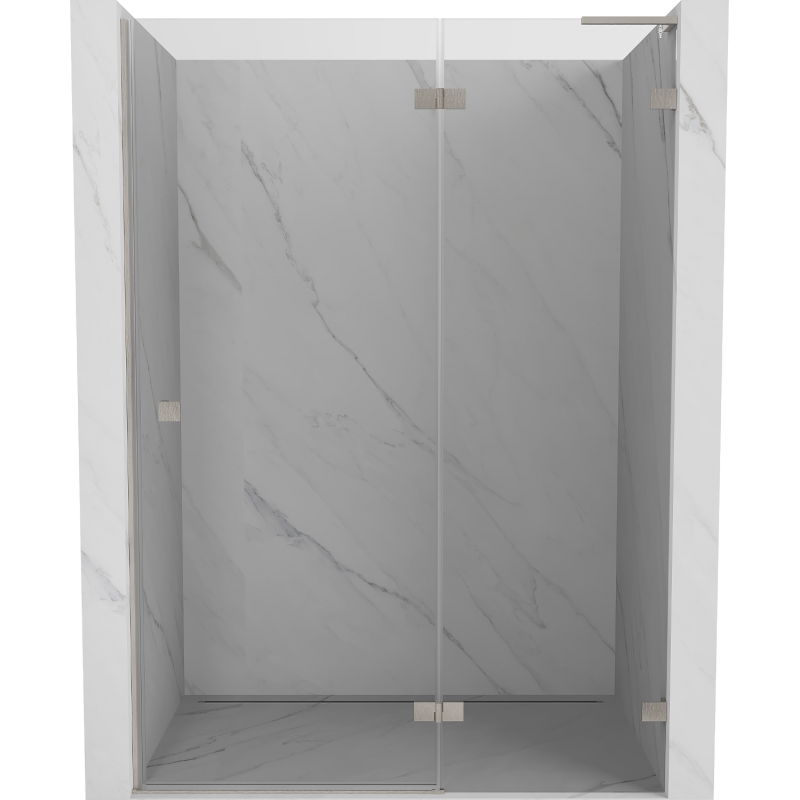 Mexen Lunar L ușă de duș batantă dreapta 130 cm, transparentă, nichel periat - 834L-130-000-97-00-P