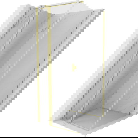 Cabină de duș batantă Mexen Mist T 85 x 85 cm, transparentă, auriu periat - 8A4T-085-085-55-00