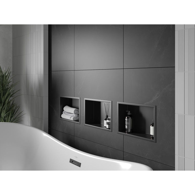 Mexen X-Wall-R raft încastrat cu flanșă 30 x 20 cm, negru - 1970302010