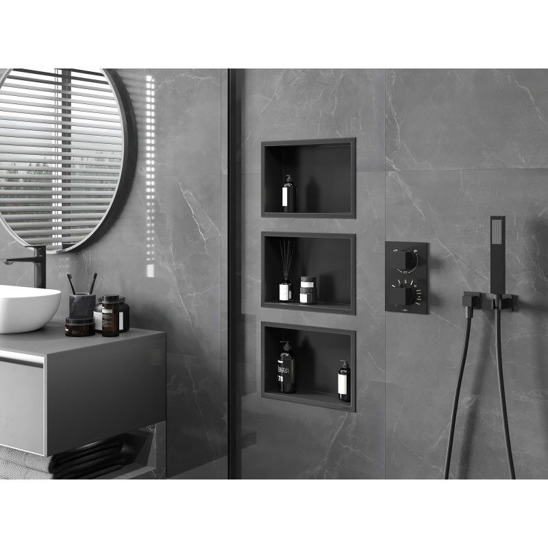 Mexen X-Wall-R raft încastrat cu flanșă 30 x 20 cm, negru - 1970302010