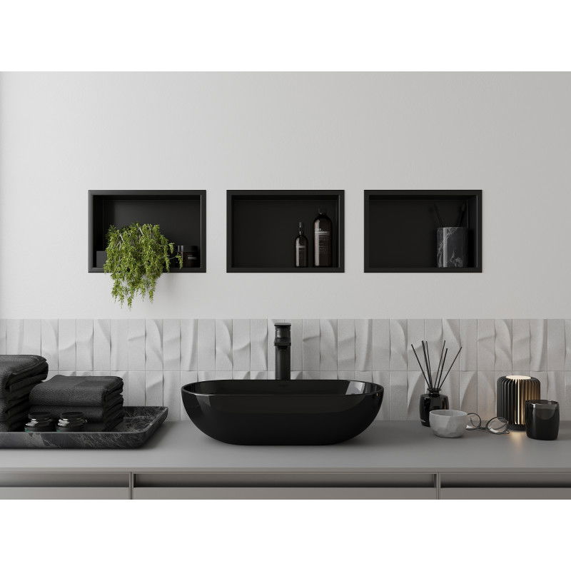 Mexen X-Wall-R raft încastrat cu flanșă 30 x 20 cm, negru - 1970302010