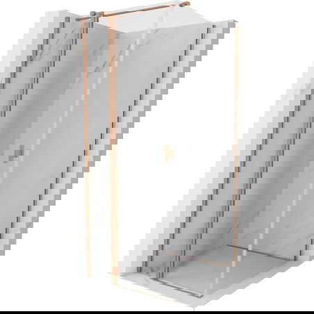 Cabină de duș cu ușă batantă Mexen Mist T 80 x 80 cm, transparent, cupru periat - 8A4T-080-080-65-00