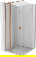 Cabină de duș cu ușă batantă Mexen Mist T 80 x 80 cm, transparent, cupru periat - 8A4T-080-080-65-00