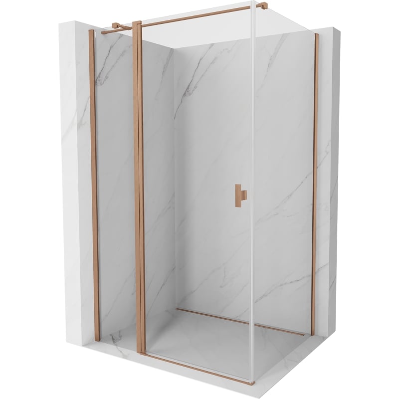 Mexen Mist T cabină de duș rabatabilă 100 x 80 cm, transparent, cupru periat - 8A4T-100-080-65-00