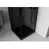 Mexen Rio cabină de duș pătrată 80 x 80 cm, grafit, negru + cadă Flat, negru - 860-080-080-70-40-4070B