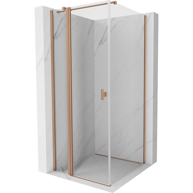 Mexen Mist T cabină de duș oscilantă 95 x 95 cm, transparent, cupru periat - 8A4T-095-095-65-00
