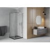 Mexen Rio cabină de duș pătrată 70 x 70 cm, Înghețat, Crom + cadă de duș Flat, Neagră - 860-070-070-01-30-4070