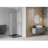 Mexen Rio cabină de duș pătrată 70 x 70 cm, mat, crom + cadă Flat, negru - 860-070-070-01-30-4070