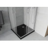Mexen Rio 70 x 70 cm-es négyzet alakú zuhanykabin, szatén, króm + Flat zuhanytálca, fekete - 860-070-070-01-30-4070