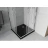 Mexen Rio cabină de duș pătrată 70 x 70 cm, Înghețat, Crom + cadă de duș Flat, Neagră - 860-070-070-01-30-4070