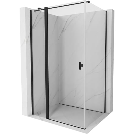Mexen Mist T cabină de duș pivotantă 70 x 80 cm, transparentă, neagră - 8A4T-070-080-70-00