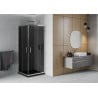 Mexen Rio négyzet alakú zuhanykabin 70 x 70 cm, Sötétszürke, Króm + zuhanytálca Flat, Fekete - 860-070-070-01-40-4070