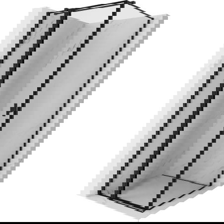 Mexen Mist T cabină de duș pivotantă stânga 90 x 90 cm, ramă neagră, neagră - 8A4T-090-090-70-70-L