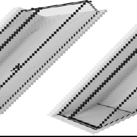Mexen Mist T cabină de duș pivotantă stânga 105 x 70 cm, cadru negru, negru - 8A4T-105-070-70-70-L