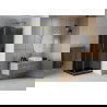 Mexen Rio cabină de duș pătrată 70 x 70 cm, Grafit, Aurie + cadă de duș Flat, Neagră - 860-070-070-50-40-4070G