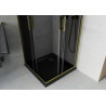 Mexen Rio cabina de duș pătrată 70 x 70 cm, grafit, aurie + cadă Flat, negru - 860-070-070-50-40-4070G