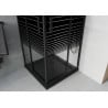 Mexen Rio cabină de duș pătrată 70 x 70 cm, Dungi, Neagră + cadă de duș Flat, Neagră - 860-070-070-70-20-4070B