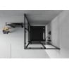 Mexen Rio cabină de duș pătrată 70 x 70 cm, Dungi, Neagră + cadă de duș Flat, Neagră - 860-070-070-70-20-4070B