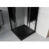 Mexen Rio cabină de duș pătrată 70 x 70 cm, Dungi, Neagră + cadă de duș Flat, Neagră - 860-070-070-70-20-4070B