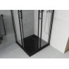 Mexen Rio 70 x 70 cm-es négyszögletes zuhanykabin, opál, fekete + Flat zuhanytálca, fekete - 860-070-070-70-30-4070B