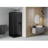 Mexen Rio cabină de duș pătrată 70 x 70 cm, Grafit, Neagră + cadă de duș Flat, Neagră - 860-070-070-70-40-4070B