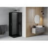 Mexen Rio cabină de duș pătrată 70 x 70 cm, Grafit, Neagră + cadă de duș Flat, Neagră - 860-070-070-70-40-4070B