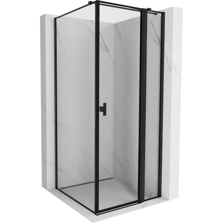 Cabină de duș Mexen Mist T dreapta 85 x 85 cm, cadru negru - 8A4T-085-085-70-70-P