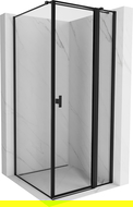 Cabină de duș Mexen Mist T dreapta 85 x 85 cm, cadru negru - 8A4T-085-085-70-70-P
