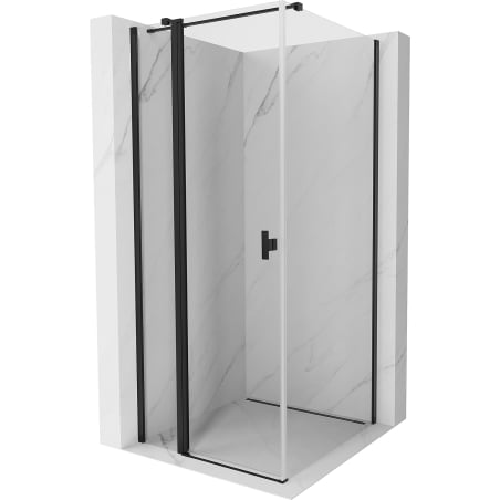 Mexen Mist T cabină de duș cu ușă batantă 100 x 100 cm, transparent, negru - 8A4T-100-100-70-00