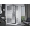 Mexen Apia cabină de duș glisantă 100 x 80 cm, benzi albe, crom + cadă de duș Rio - 840-100-080-01-20-4510