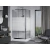 Cabină de duș glisantă Mexen Apia 120 x 80 cm, dungi albe, crom + cădiță Rio - 840-120-080-01-20-4510
