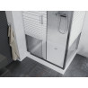 Mexen Apia szétcsúsztatható zuhanykabin 120 x 90 cm, fehér csíkok, króm + Rio zuhanytálca - 840-120-090-01-20-4510