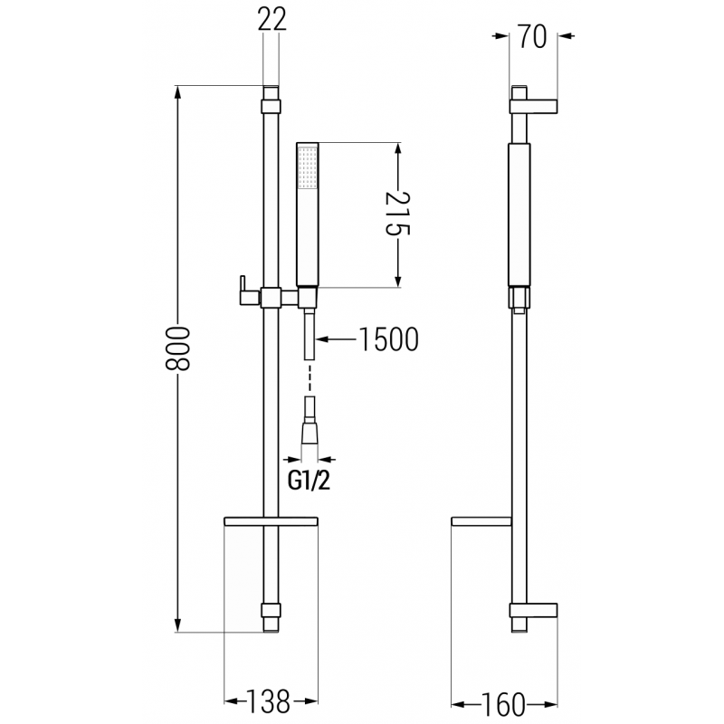 Mexen DQ77 set de duș glisant, crom - 785774581-00