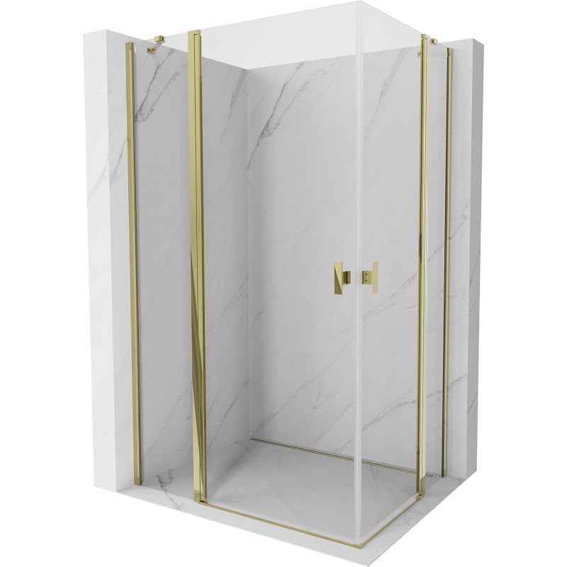 Mexen Mist Duo cabină de duș pivotantă 120 x 85 cm, transparentă, auriu - 8A4-120-085-50-00