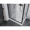 Mexen Apia cabină de duș extensibilă 100 x 80 cm, transparent, Neagră + cadă de duș Rio - 840-100-080-70-00-4510