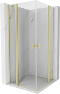 Mexen Mist Duo cabină de duș batantă 85 x 85 cm, transparentă, aurit periat - 8A4-085-085-55-00