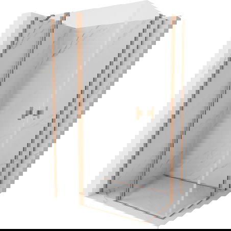 Mexen Mist Duo cabină de duș cu deschidere 85 x 70 cm, transparentă, cupru periat - 8A4-085-070-65-00