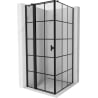 Mexen Mist T cabină de duș rabatabilă stânga 110 x 110 cm, grilaj negru, negru - 8A4T-110-110-70-77-L